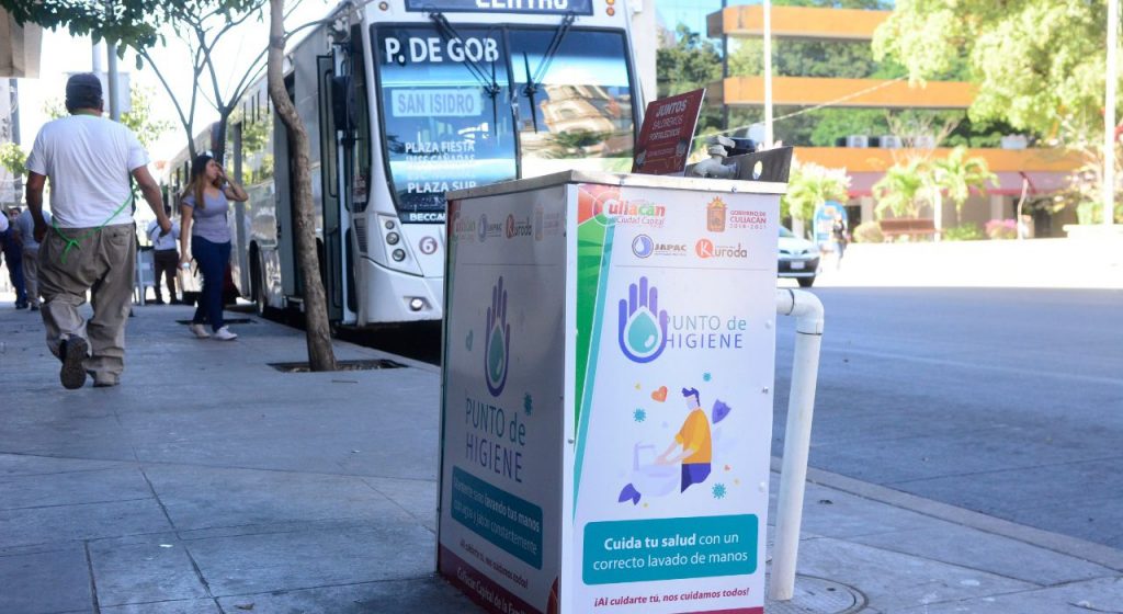 En Culiacán, instalan lavamanos públicos en 40 puntos